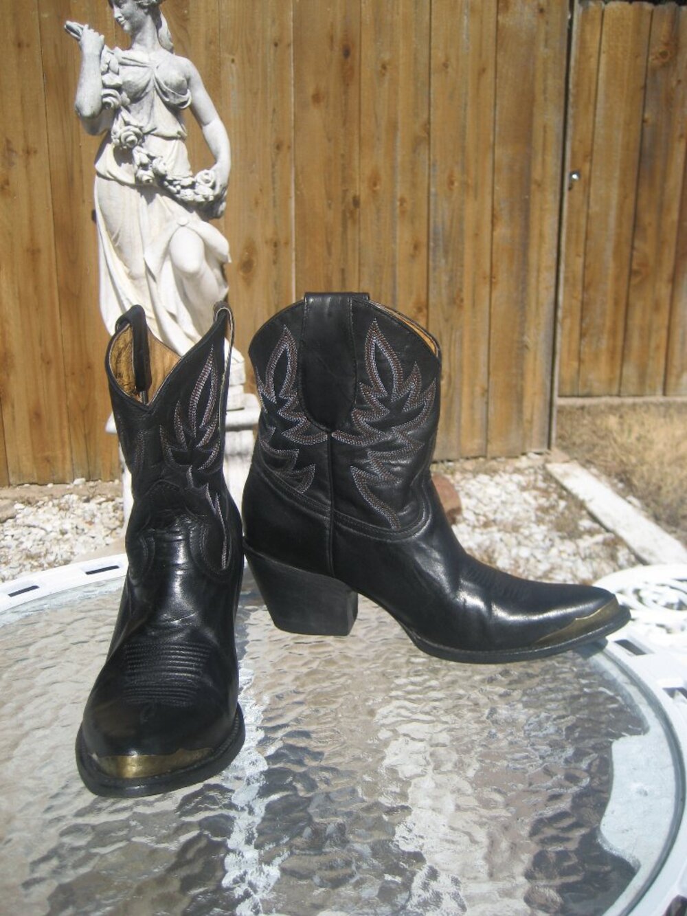 IYDLLWIND FUELED BY MIRANDA LAMBERT BLACK LEATHER WESTERN COWBOY BOOTS 8.5B